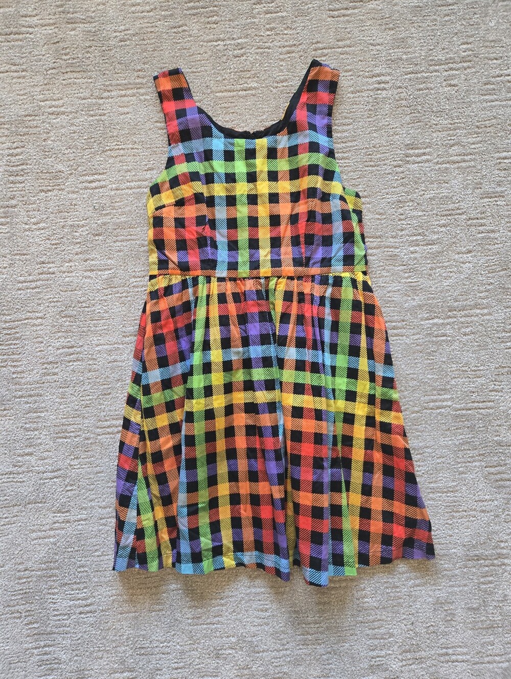 ModCloth Optimistic Effect Rainbow Gingham Dress Size L - Picture 5 of 12